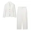Moda feminina popular europeia e americana do AliExpress Ins, conjunto versátil simples e elegante de tops e calças para o trabalho