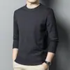 Suéter de Tricô Masculino Outono 2026 Nova Chegada Manga Longa Gola Redonda Cor Sólida Casual Versátil Camada Base Tricô