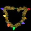 Collar navideño Coolette con luz LED intermitente, decoración para árbol de Navidad, guirnalda de lana a rayas, joyería luminosa navideña.