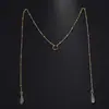 Cadena Facial de Borla de Plumas Más Vendida en Europa y América, Accesorios para Orejas con Colgante de Cristal de Moda Bohemia para Mujeres Cadena Facial