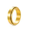 Amazon Xiyin Anillos Giratorios para Pareja de Acero de Titanio Esmaltado con Diamantes de Zirconia para Alivio del Estrés Juego de 7 Joyas
