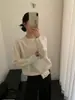 Outono 2026 Novo Suéter de Malha Feminino Top Estilo Coreano Elegante Cor Sólida Lã Pura Gola Redonda Manga Longa para Trabalho Casual Versátil