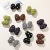 Tela de puntos estilo coreano con relleno de algodón tridimensional, lazo, pinza de garra para manualidades, accesorios para el cabello de mujer, broche, materiales para accesorios de ropa