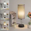 Luminária de mesa touch transfronteiriça, luminária de mesa recarregável por USB, luminária de cabeceira de LED para quarto com três níveis de dimerização, luminária decorativa de tecido, dimerização contínua
