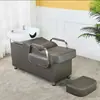 Cama de Lavar Cabelo Transfronteiriça, Lavatório de Cerâmica para Salão de Cabeleireiro, Cama de Shampoo Semi-Reclinável, Cama de Lavar Cabelo Tudo-em-Um para Salão de Cabeleireiro