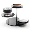 Soporte de exhibición de escalera acrílico transparente desmontable para cosméticos, aceites esenciales, lápiz labial y exhibición de modelos de bolsos