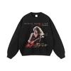 Retro Americano Hip Hop Rapper Estampado Algodón Puro Pesado Casual Sudadera con Capucha Hip Hop Moda Callejera Marca Mujer