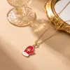 Collar de Festival Navideño de Moda Exquisita Transfronterizo Europeo y Americano Joyería de Cadena para Clavícula Dulce de Lujo Ligero de Nicho de Cobre Microincrustado de Alta Gama