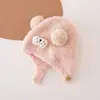 Touca de Bebê Outono Inverno Touca de Pelúcia Quente Espessada Para Recém-Nascidos Touca com Proteção para Orelhas Meninos Meninas Touca de Cobertura para a Cabeça à Prova de Vento
