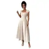Ropa Personalizada para Mujer 2026 Nuevo Estilo Color Albaricoque Suave Elegante Vestido de Campana Estilo Puro Deseo Vestido Adelgazante para Mujer con un Toque de Alta Gama