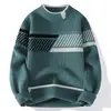 2026 Suéter de Punto Grueso con Bloques de Color Redondo para Hombre Amazon Joven Moda Casual