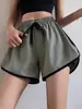 Shorts deportivos de verano para mujer, finos, para fitness y running, talla grande, corte holgado, de tres cuartos de largo, hot pants anti-exposición para uso al aire libre