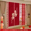 Diseño de habitación de boda traje boda largo feliz carácter cortina colgante casa nueva dormitorio decoración de boda de mujer mariposa flor
