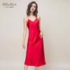 Estilo Sexy Transfronteiriço Camisola de Seda Feminina Primavera e Verão 100% Seda de Amora Estilo Simples Roupas de Casa Saia de Alça Fina Interna de Seda