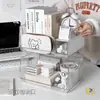 Cajas de Almacenamiento Apilables para Escritorio, Estantes Organizadores de Cosméticos para Mascotas de Lujo Ligero, Transparente para Artículos Esenciales Diarios y Varios del Hogar