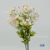 Guirnalda de flor artificial de manzanilla de una rama estilo pastoral para dintel arreglo floral estilo Mori ins decoración de sala de estar margarita pequeña