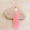 Borla redonda de seda helada de poliéster de 12 cm con hilo dorado, borla de seda helada, borla para Hanfu cheongsam hecha a mano, adornos colgantes de borla de solapa a presión, venta al por mayor