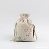 Bolsa de Algodón y Lino con Estampado de Madera y Cierre de Cordón Bolsa para Joyería Regalo Bolsa de Cuerda Empaque Vacío para Joyería Bolsita Pequeña con Cordón