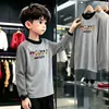 Camiseta de Manga Larga para Niños Otoño/Invierno 2026 Estilo Nuevo Ropa Interior Térmica de Forro Polar a Rayas para Niños Medianos y Mayores Abrigo Cálido