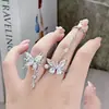 Anillo Abierto de Cadena con Personalidad Mariposa Estilo Francés para Mujer, Diseño de Nicho de Moda con un Toque de Lujo, Moda Minimalista Popular en Internet