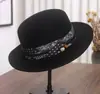 Sombrero de Lana de Ala Plana Estilo Hepburn con Estampado Paisley Francés para Hombres y Mujeres, Sombrero Retro Jazz de Socialité Británica para Otoño e Invierno