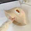 Sombrero de pescador estilo coreano con diseño de oso, bonito y dulce, para mujer, primavera y verano, combina con todo, con cabeza grande, cara pequeña, protección solar.