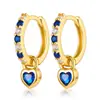 Pendientes Nuevos en Forma de Corazón de Venta Caliente Transfronterizos Europeos y Americanos, Pendientes de Alto Gama Multicolor, Pendientes de Piedras Preciosas con Diseño de Nicho Transfronterizo