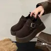 Zapatos Birkenstock de suela gruesa para mujer 2026 otoño nuevo estilo que aumenta la altura antideslizantes mocasines sin cordones plataforma retro estilo Hepburn zapatos de vestir