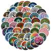 50 pegatinas de grafiti de árbol de la vida con dibujos animados, pegatinas decorativas para tazas de agua, fundas para teléfonos móviles, equipaje, pegatinas impermeables, venta al por mayor