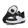 Nuevos Zapatos con Ruedas Dobles para Niños y Niñas, Tenis de Patinaje de Velocidad para Adultos, Patines Desmontables para Niños