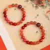 Pulsera del Elemento Fuego de los Cinco Elementos: Pulsera Roja Fuego para Hombres y Mujeres, Pulsera de Energía de Cristal Natural, Joyería para Equilibrar la Energía