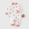 Ropa de otoño e invierno para recién nacidos, mameluco de algodón puro para niños y niñas, mameluco de manga larga para salidas de primavera y otoño
