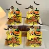 Decoración de Pastel de Halloween 2025 Calabaza Sombrero de Mago Osito Adornos Murciélago Telaraña Tarjeta de Halloween