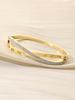 Pulsera de Moda Números Romanos Cruz Diamante Titanio Pulsera de Acero Inoxidable Chapada en Oro de 18K para Niñas