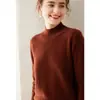 Nova Camada Base Suave Feminina Versátil Simples Suéter de Tricô Suéter de Caxemira Solto Gola Meia-Alta Cashmere Outono e Inverno Casual