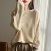 Nuevo jersey fino de lana de punto fino para mujer de otoño, con bordes enrollados, escote Bardot, mangas largas caladas y estilo casual