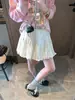 Falda de Terciopelo con Pliegues Elásticos de Cintura Alta Estilo Coreano Dulce y Juvenil Moqi Otoño Nuevo MQ1847