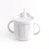 Vaso Pajita de Silicona para Dentición para Niños de Venta Caliente de Fábrica Transfronteriza Vaso para Aprender a Beber para Bebé con Asa Binaural Antiescaldado Dos en Uno