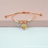 Nuevo brazalete tejido a mano con narcisos de flor real etiqueta de flor de cerezo más campana cuentas de cerámica Jingdezhen brazalete de niña