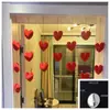 Cortina de Porta Decorativa para Quarto de Casamento em Formato de Coração, Cortina de Porta Girly Princesa para Quarto de Casamento, Cortina Suspensa, Instalação Sem Perfuração, Fabricante