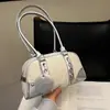 Bolsa de Ombro Versátil Tendência Primavera Estilo Coreano, Nova Moda Cor Color Block Casual para o Dia a Dia Bolsa Boston de Mão