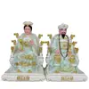 Estátuas de mármore branco das Quatro Grandes Famílias (Huhuang, Changmang, Taiye e Tainai) com enfeites de fada pintados para uso doméstico, atacado