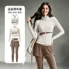 Conjunto de Dos Piezas de Otoño para Mujer para Fitness, Chaqueta de Yoga Adelgazante de Manga Larga, Pantalones Falsos de Dos Piezas de Cintura Alta, Conjunto Adelgazante de Pilates para Levantar Cadera