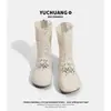 Botas Chelsea Vazadas de Verão para Mulheres 2026 Novas Botas Curtas de Renda e Tela Estilo Retrô Leves Respiráveis Estilo Fada Botas de Tela