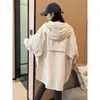 Camisa com Capuz Casual Solta Oversized Feminina Primavera Verão Novo Estilo Coreano Roupa de Proteção Solar Moda Versátil Camisa Jaqueta Feminina