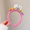 Headband urso bonito outono e inverno plush rosto lavagem headband super bonito colorido dos desenhos animados cocar menina foto all-match hairpin