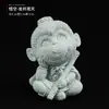 Figura de Animal de Té Gran Sabio de Arenisca Verde Estilo Chino, Adorno de Escritorio Wukong, Paisajismo de Roca para Acuario, Maceta de Decoración para el Hogar