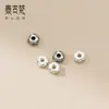 Cuentas planas de plata 925 con diseño de peces, 6 mm, cuentas espaciadoras de plata tailandesa estilo antiguo, cuentas sueltas para pulseras, materiales y accesorios para hacer pulseras de cordón hechas a mano DIY, S0959