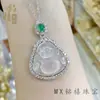 Ágata de Gelo Branca Natural Pingente de Buda de Gelo de Alta Qualidade Colar de Jade Banhado a Prata Corrente de Pingente de Buda Maitreya da Moda