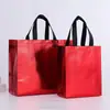 Bolsas Laminadas de Película de Aluminio con Láser Personalizadas, Bolsas Tote Tridimensionales de Tela No Tejida para Ropa, Bolsas de Compras Reflectantes Laminadas, Impermeables